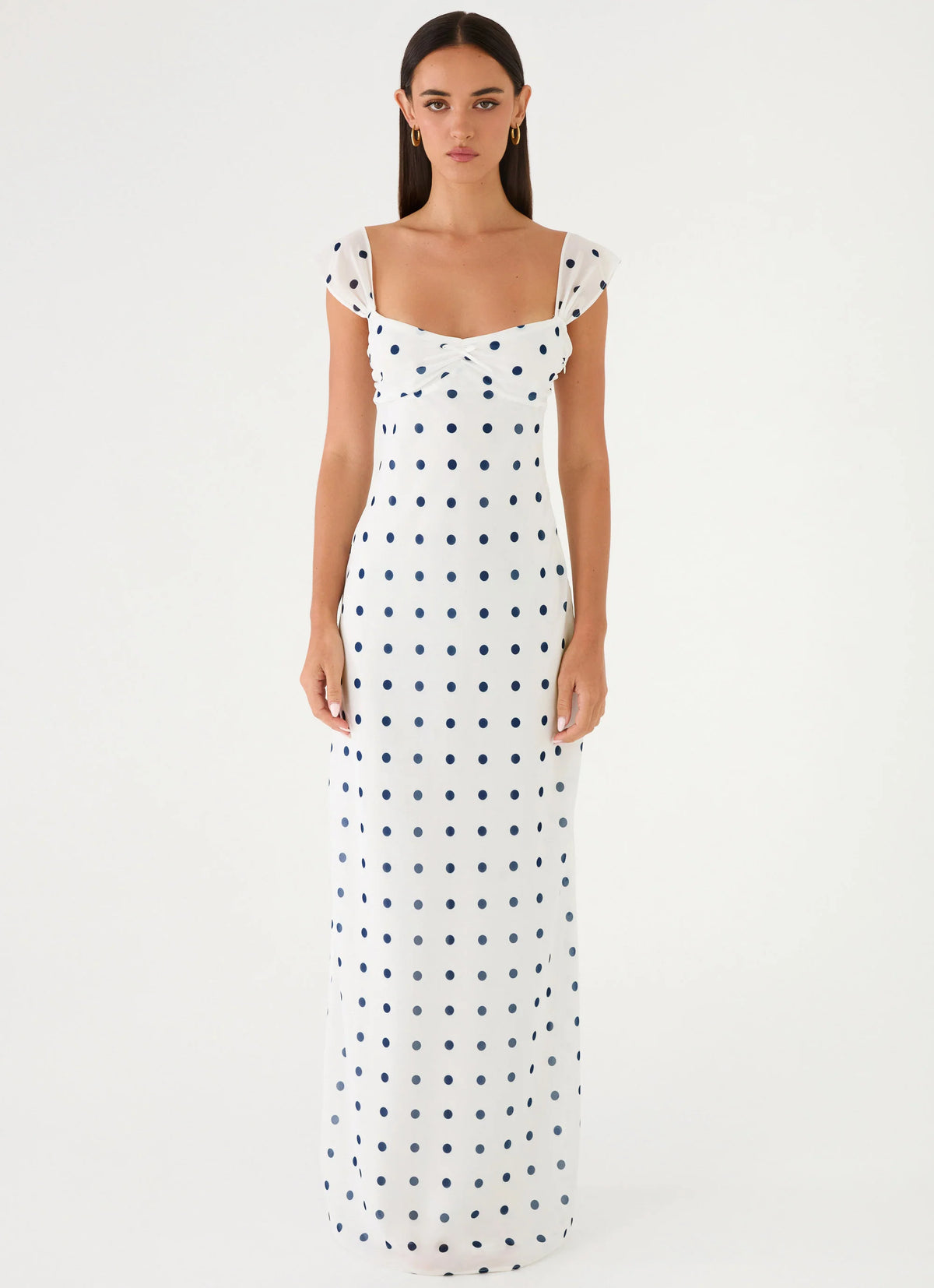 Roma Notte Maxi Dress - Porcelain Blue Polka Dot